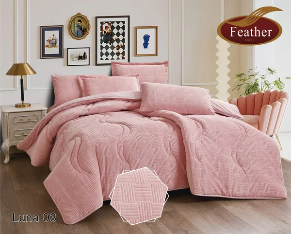 لحاف لونا الشتوي | مخمل من الجهتين | 6 قطع  Luna-02-690030101221