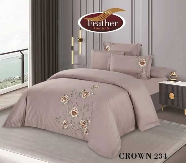 Crown duvet cover set for two people, without filling, by Feather, made from soft cotton, the finest cotton materials, 6 pieces - Crown - 234 thumbnail 1