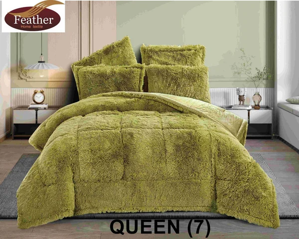 Queena Winter Quilt | Faux Fur Material, Velvet Interior | 4 Pieces Queen-07 thumbnail 1