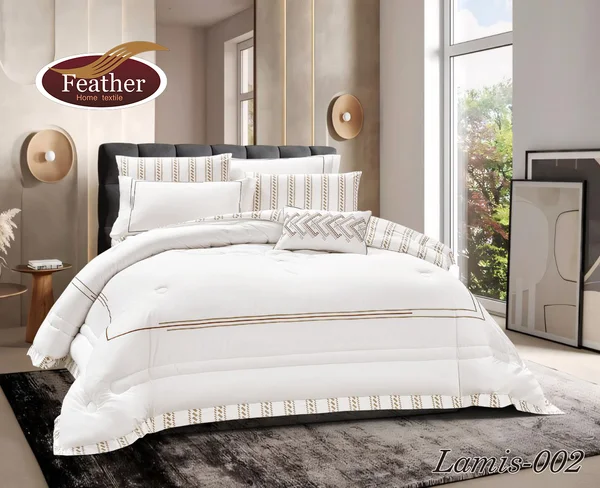 Lamis Embroidered Quilt | Summer | 100% Cotton | Twin Size | 4-Piece Set Lamis-2 thumbnail 1