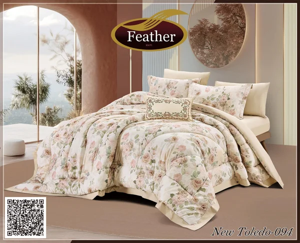 New Toledo Double Quilt Set, 7 Pieces, Hotel Quality, 100% Cotton, New Toledo-094 thumbnail 1