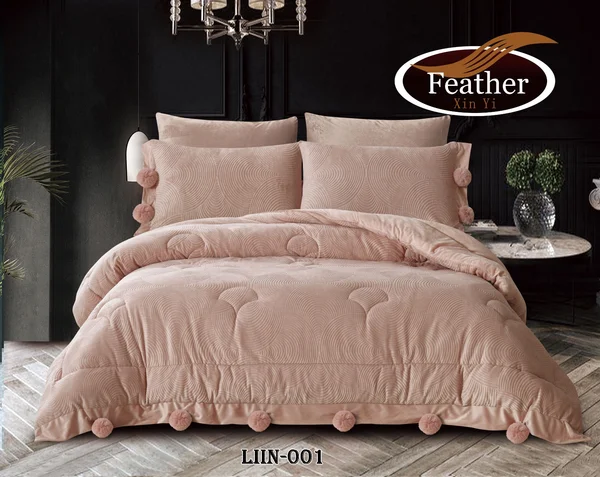 Liin-001 Double Quilt with Fur and Velvet Lining | 6 Pieces thumbnail 1