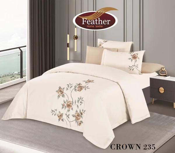 Crown duvet cover set for two people, without filling, by Feather, made from soft cotton, finest cotton materials, 6 pieces - Crown - 235 thumbnail 1