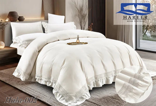 تلبيس لحاف هالا الراقي يتكون من ٣٠٠ خيط دانتيل من القطن الصافي 7 قطع – كينج سايز-Hala-02