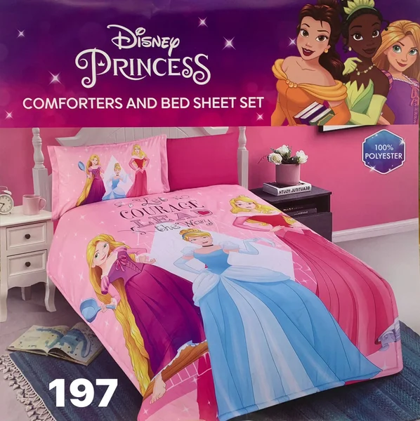 Original Disney Summer Children's Quilt with Unique Cartoon Characters, Soft Summer Fabric, 4-Piece Set - 197 thumbnail 1