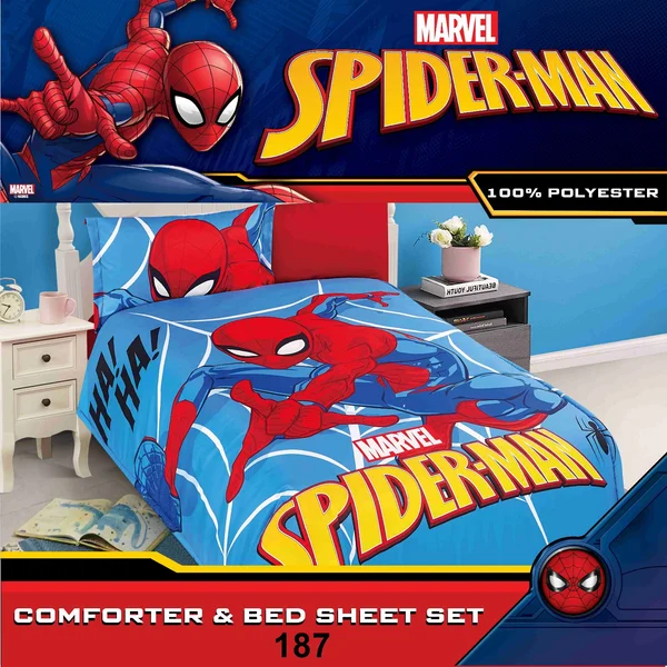 Original Disney Summer Children's Quilt with Unique Cartoon Characters, Soft Summer Fabric, 4-Piece Set - 187 thumbnail 1