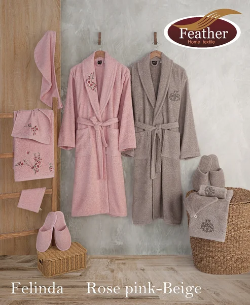 13-piece robe set | Embroidered | Turkish | 100% cotton | Men's size XL | Women's size L