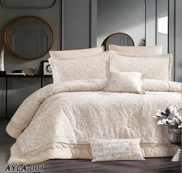 Ayla Quilt Set | 8-Piece Luxury Set for Two People | Elegant Design | 100% Cotton - Ayla-01 thumbnail 1