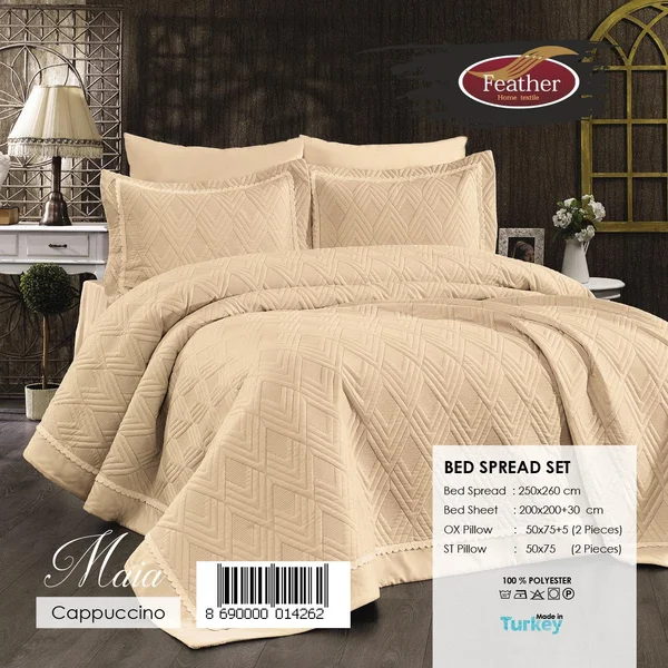 مفرش مايا التركي نفرين 6 قطع فندقي قطن %100 Maia-01