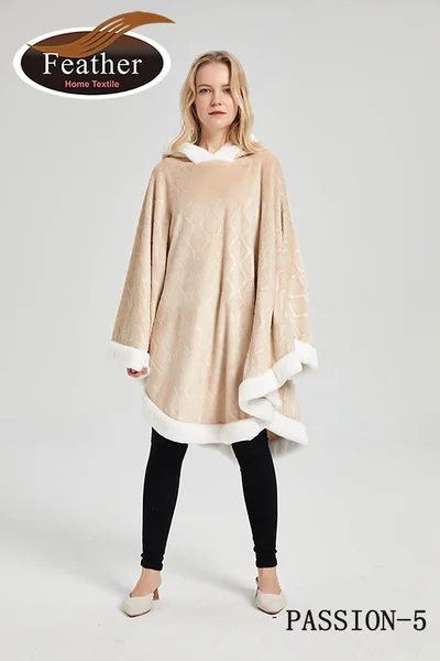 A soft fur cape robe suitable for home and outdoor gatherings