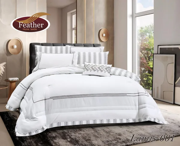 Lamis Embroidered Quilt | Summer | 100% Cotton | Twin Size | 4-Piece Set Lamis-01 thumbnail 1