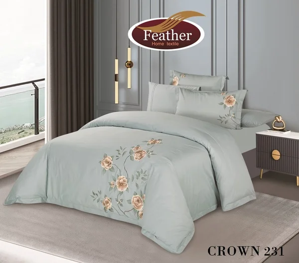 Crown duvet cover set for two people, without filling, by Feather, made from soft cotton, the finest cotton materials, 6 pieces - Crown - 231 thumbnail 1