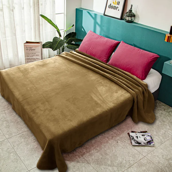 بطانية طبقة واحدة فلتنج و فرو ناعم من الداخل لشخصين | مقاس 220*240سم من ماركة فذر