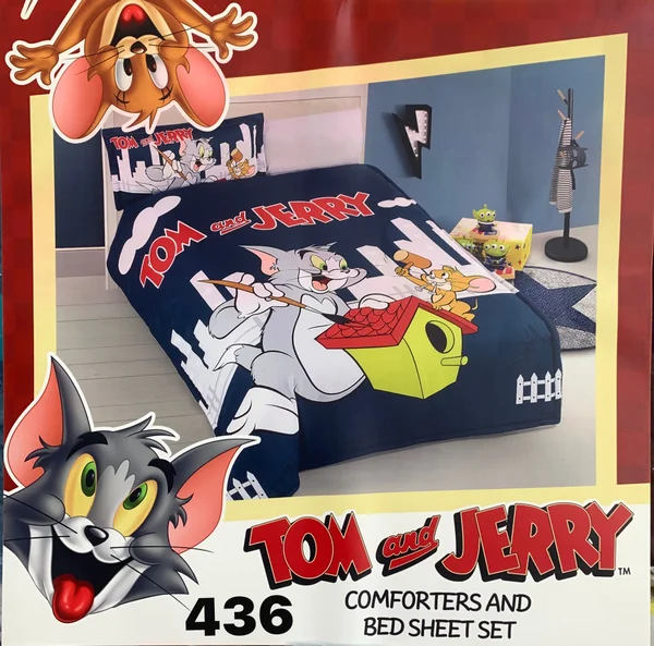 Original Disney Summer Children's Quilt with Unique Cartoon Characters, Soft Summer Fabric, 4-Piece Set - 463 thumbnail 1