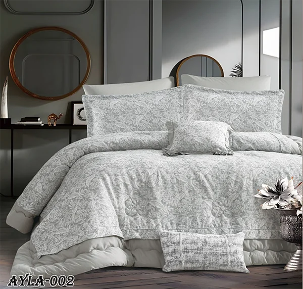 Ayla Quilt Set | 8-Piece Luxury Set for Two People | Elegant Design | 100% Cotton - Ayla-02 thumbnail 1