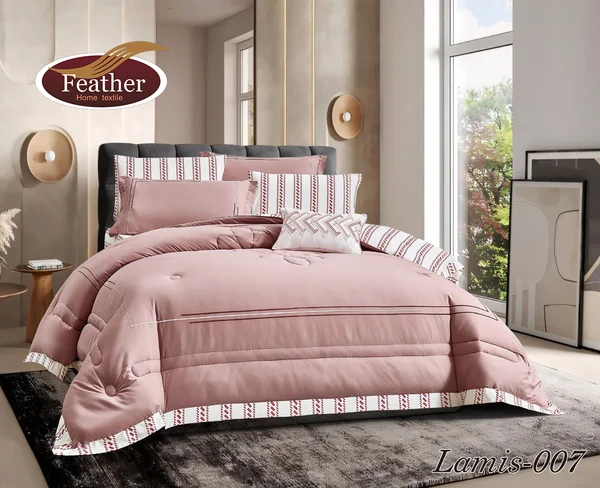 Lamis Embroidered Quilt Set | Double Size, 7 Pieces | 100% Cotton Lamis-07 thumbnail 1