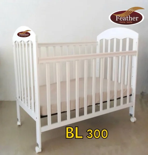 سرير بيبي خشب ماليزي أصلي من ماركة فذر مقاس 60 * 120 سم-BL300