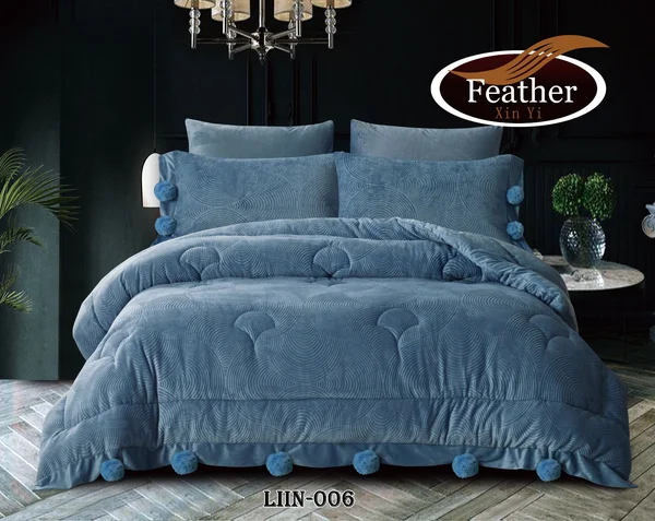 Liin-006 Double Quilt with Fur and Velvet Lining | 6 Pieces thumbnail 1