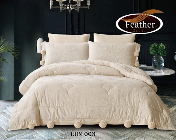 Liin-003 Double Quilt with Fur and Velvet Lining | 6 Pieces thumbnail 1