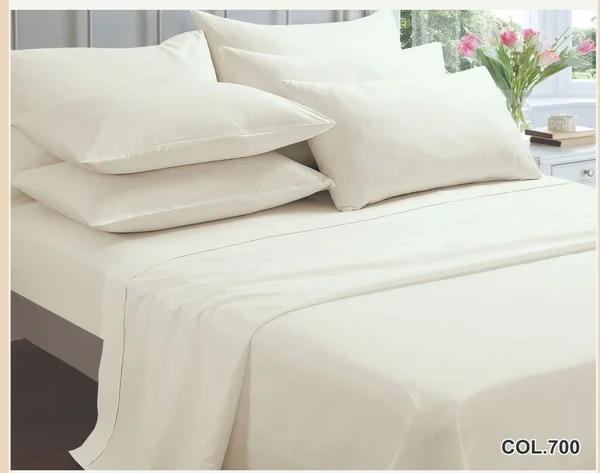 Plain bed sheet set for double (3 pieces) - and single and twin (2 pieces) - High-quality Pakistani made - col-72