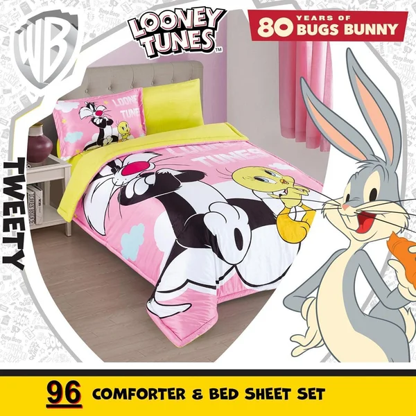 Original Disney Winter Children's Quilt with Unique Cartoon Characters, Warm and Soft, 4-Piece Set - 96-96-801004