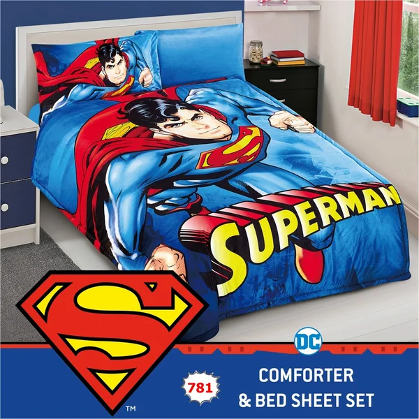 Original Disney Winter Children's Quilt with Unique Cartoon Characters, Warm and Soft, 4-Piece Set - 781 D-781 -801004