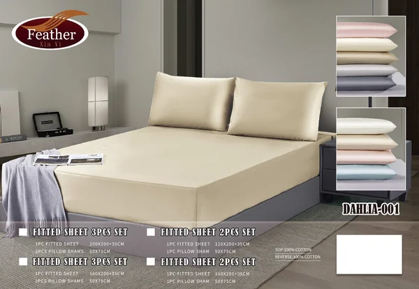 Dahlia Hotel Striped Sheet, 100% Cotton, Available in Several Sizes and Colors, Feather Brand