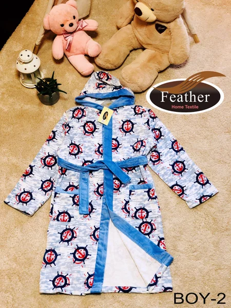 Feather brand baby bathrobe with hood, made from 100% pure cotton