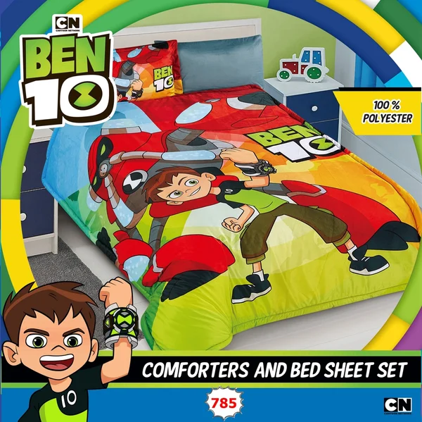 Original Disney Winter Children's Quilt with Unique Cartoon Characters, Warm and Soft, 4-Piece Set - 785 D-785 - 801004