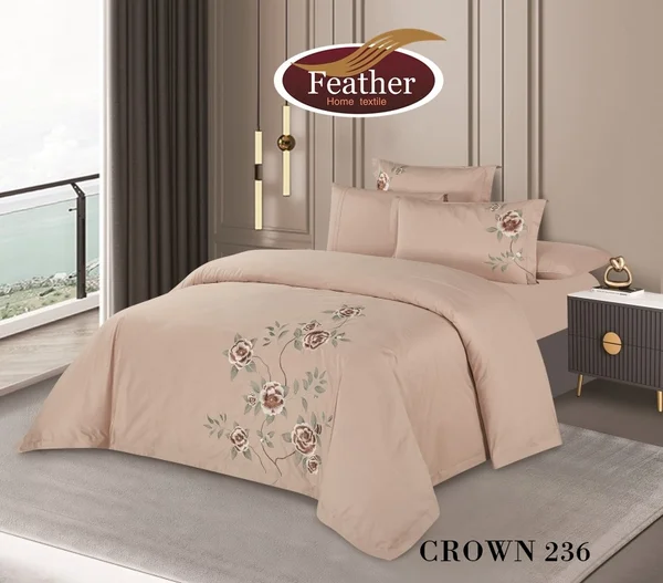 Crown duvet cover set for two people, without filling, by Feather, made from soft cotton, the finest cotton materials, 6 pieces - Crown - 236 thumbnail 1
