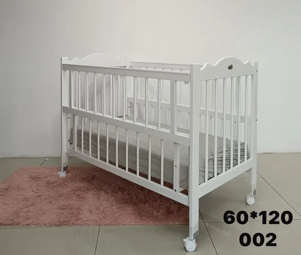 Malaysian wooden baby crib, model number 002, size 60*120, FEATHER brand