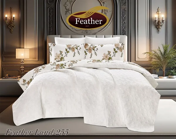 مفرش فذر لاند الفاخر دبل فيس منجد 6 قطع - Faether Land-255