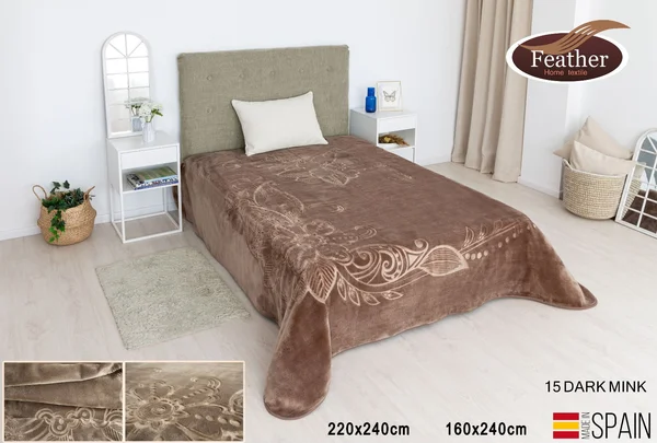 بطانية بوكس إسباني FEATHER – نفرين 160×240 سم❄️