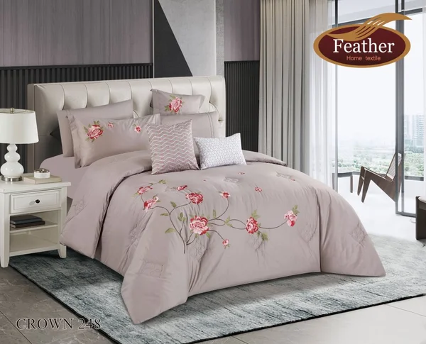 Crown Duvet Cover Set for Two People | 100% Cotton | 6 Pieces - crown-248