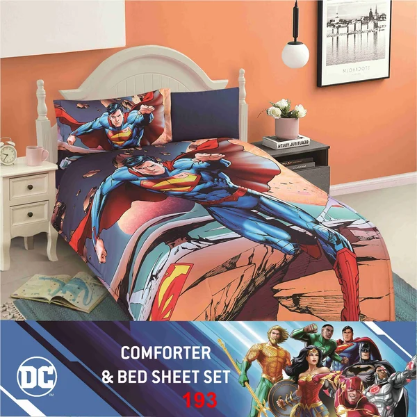 Original Disney Summer Children's Quilt with Unique Cartoon Characters, Soft Summer Fabric, 4-Piece Set - 193 thumbnail 1