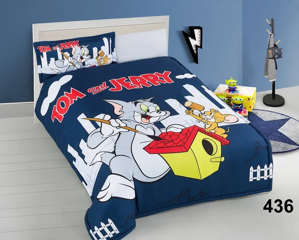 Original Disney Summer Children's Quilt with Unique Cartoon Characters, Soft Summer Fabric, 4-Piece Set - 436 thumbnail 1