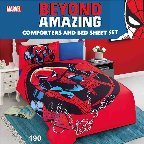 Original Disney Summer Children's Quilt with Unique Cartoon Characters, Soft Summer Fabric, 4-Piece Set - 190 thumbnail 1