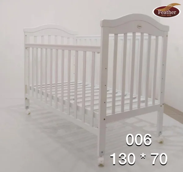 Malaysian wooden baby crib, model number 600, size 70*130, brand FEATHER-01