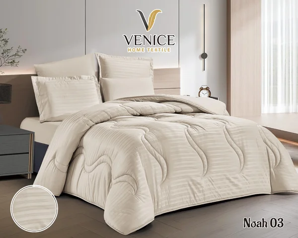 Noha Hotel Quilt Set, 6 Pieces, Jacquard Pattern, for Two People (noah-03) thumbnail 1