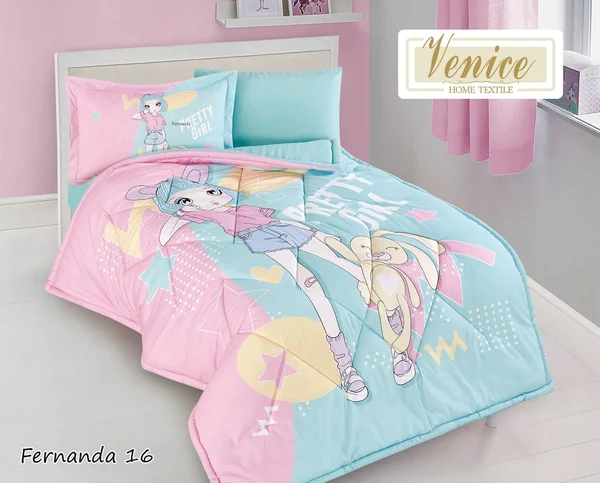 طقم لحاف فرناندا للأطفال | ماركة Venice | ٤ قطع - Fernanda-16