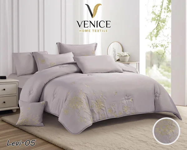 لحاف ليفي فينوس مطرّز من Venice – نفرين، 7 قطع ✨🤍 - Levi 05