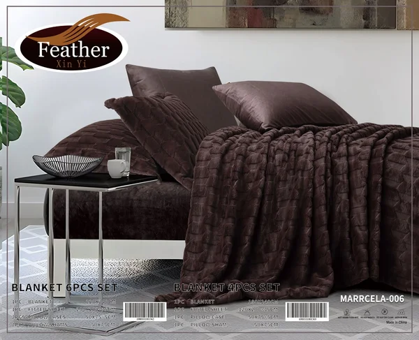 مفرش مارسيلا شتوي فرو خفيف من الجهتين – 6 قطع | FEATHER ❄️ - MARRCELA 06