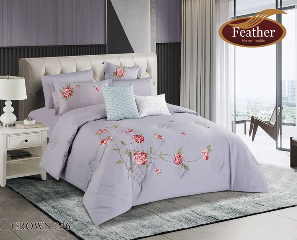 Crown Duvet Cover Set for Two People | 100% Cotton | 6 Pieces - crown-246