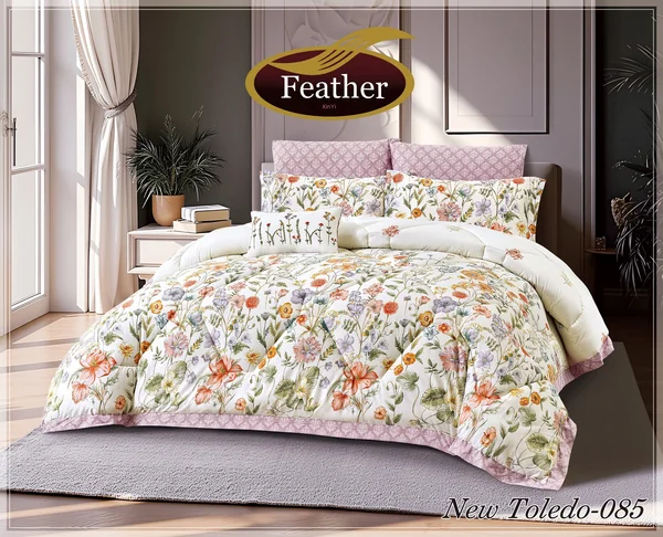 New Toledo Double Quilt Set, 7 Pieces, Hotel Quality, 100% Cotton, New Toledo-085 thumbnail 1