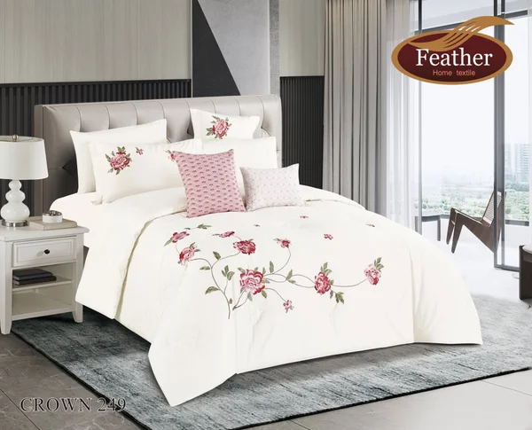 Crown Duvet Cover Set for Two People | 100% Cotton | 6 Pieces - crown-249