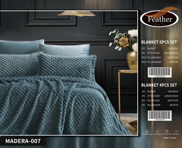 Madera Winter Fur Bedspread Set, 6 Pieces ✨ - MADERA 07