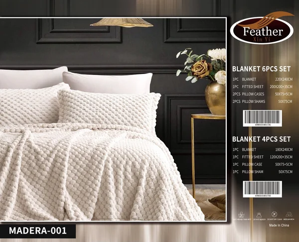 Madera Winter Fur Bedspread Set, 6 Pieces ✨ - MADERA 01