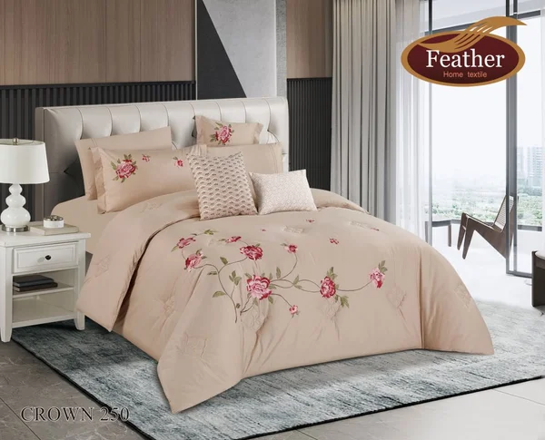 Crown Duvet Cover Set for Two People | 100% Cotton | 6 Pieces - crown-250