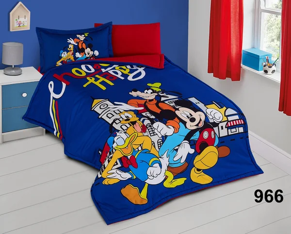 Original Disney Summer Children's Quilt with Unique Cartoon Characters, Soft Summer Fabric, 4-Piece Set - 969 thumbnail 1