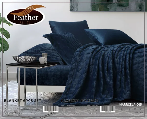 مفرش مارسيلا شتوي فرو خفيف من الجهتين – 6 قطع | FEATHER ❄️ - MARRCELA 05